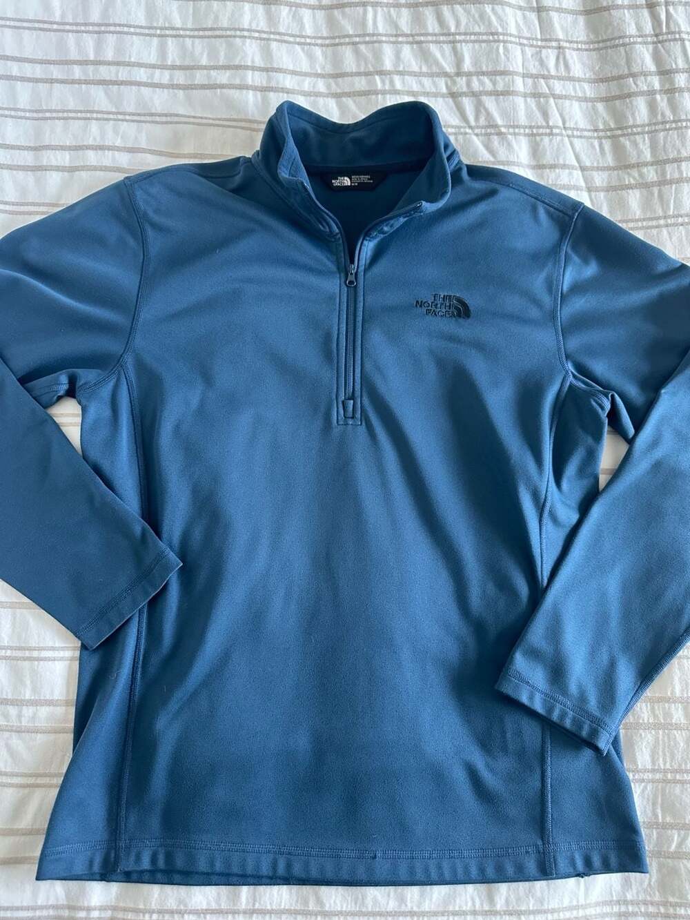 The North Face Men's Tech Glacier 1/4-Zip Fleece Pullover Jacket Blue Medium
